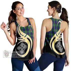 Alexander Tartan Women's Racerback Tanks with Family Crest and Celtic Symbol Style