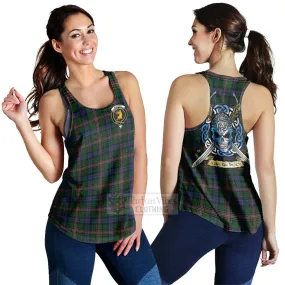 Allison Tartan Women's Racerback Tanks with Family Crest Celtic Skull Style