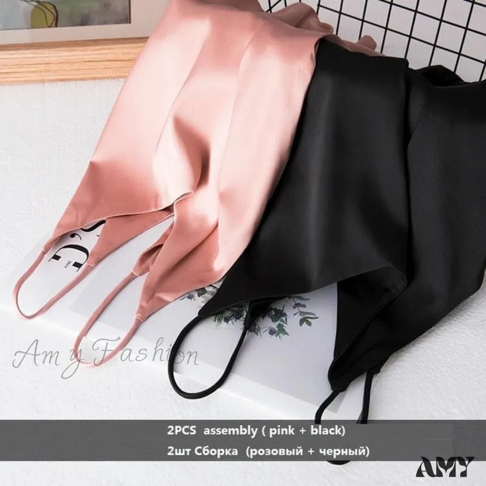 Amy Fashion - Crop Women Camis Silk Satin Tank Top