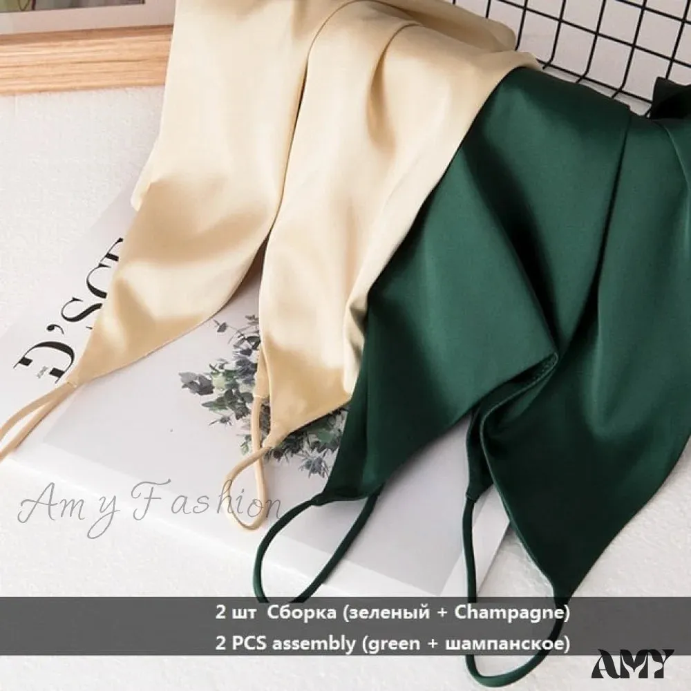 Amy Fashion - Crop Women Camis Silk Satin Tank Top