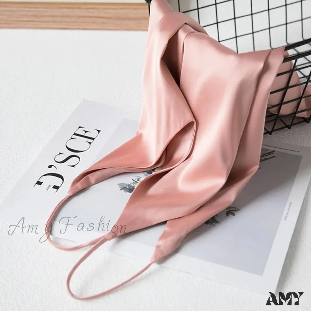 Amy Fashion - Crop Women Camis Silk Satin Tank Top