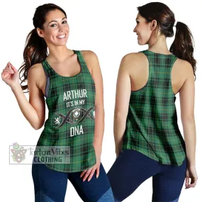 Arthur Ancient Tartan Women's Racerback Tanks with Family Crest DNA In Me Style