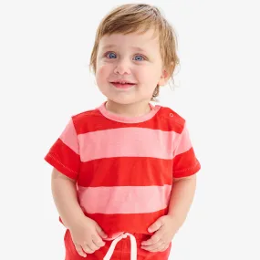 Baby tee in rugby stripe