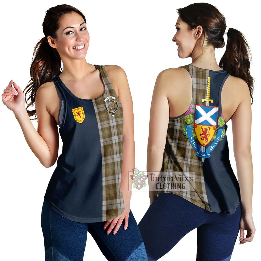 Baillie Dress Tartan Women's Racerback Tanks Alba with Scottish Lion Royal Arm Half Style