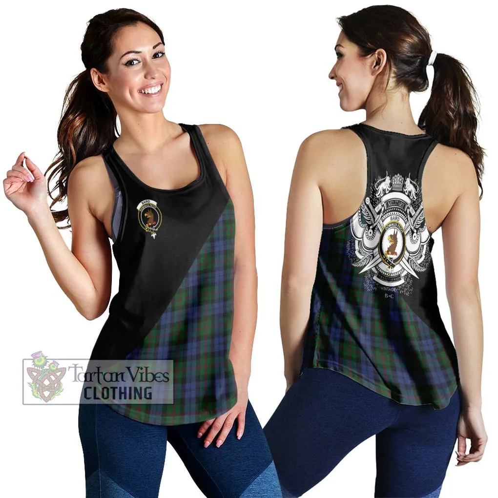 Baird Tartan Women's Racerback Tanks with Family Crest and Military Logo Style