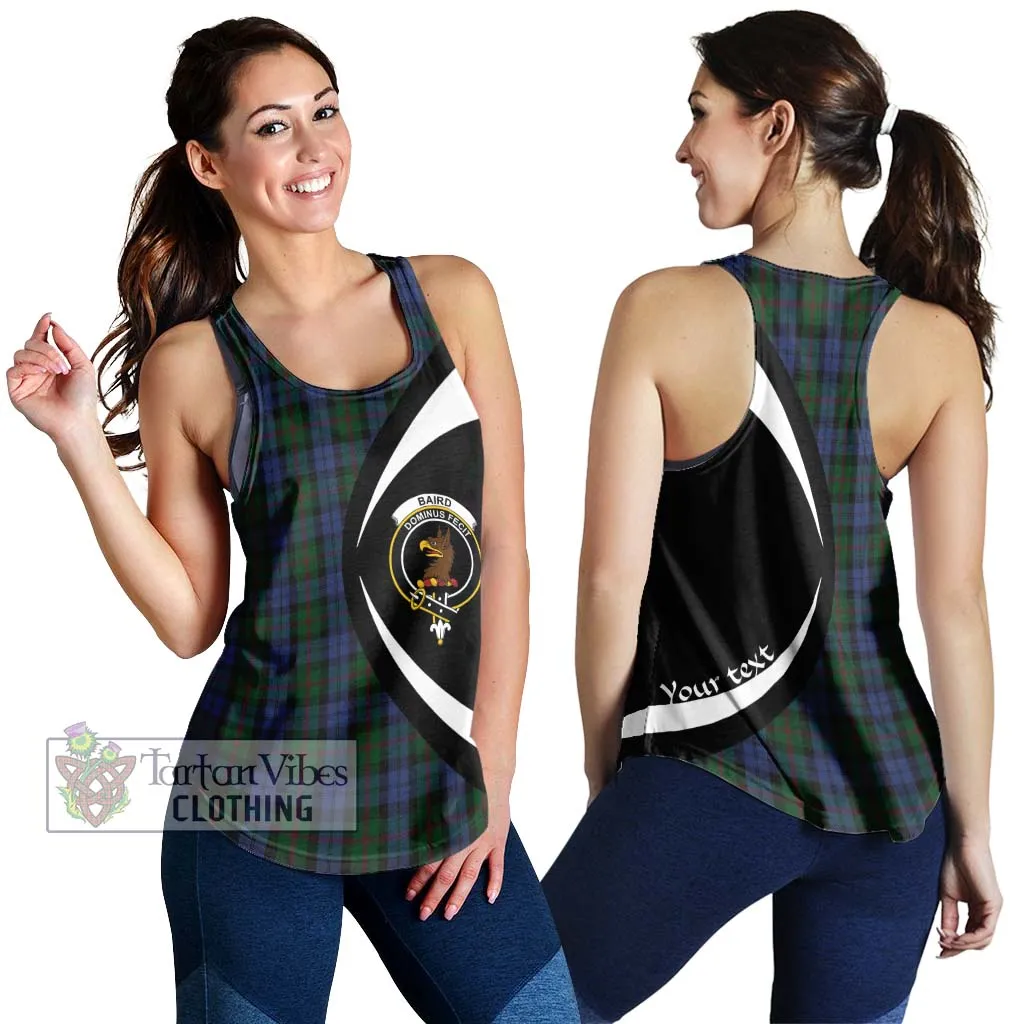 Baird Tartan Women's Racerback Tanks with Family Crest Circle Style