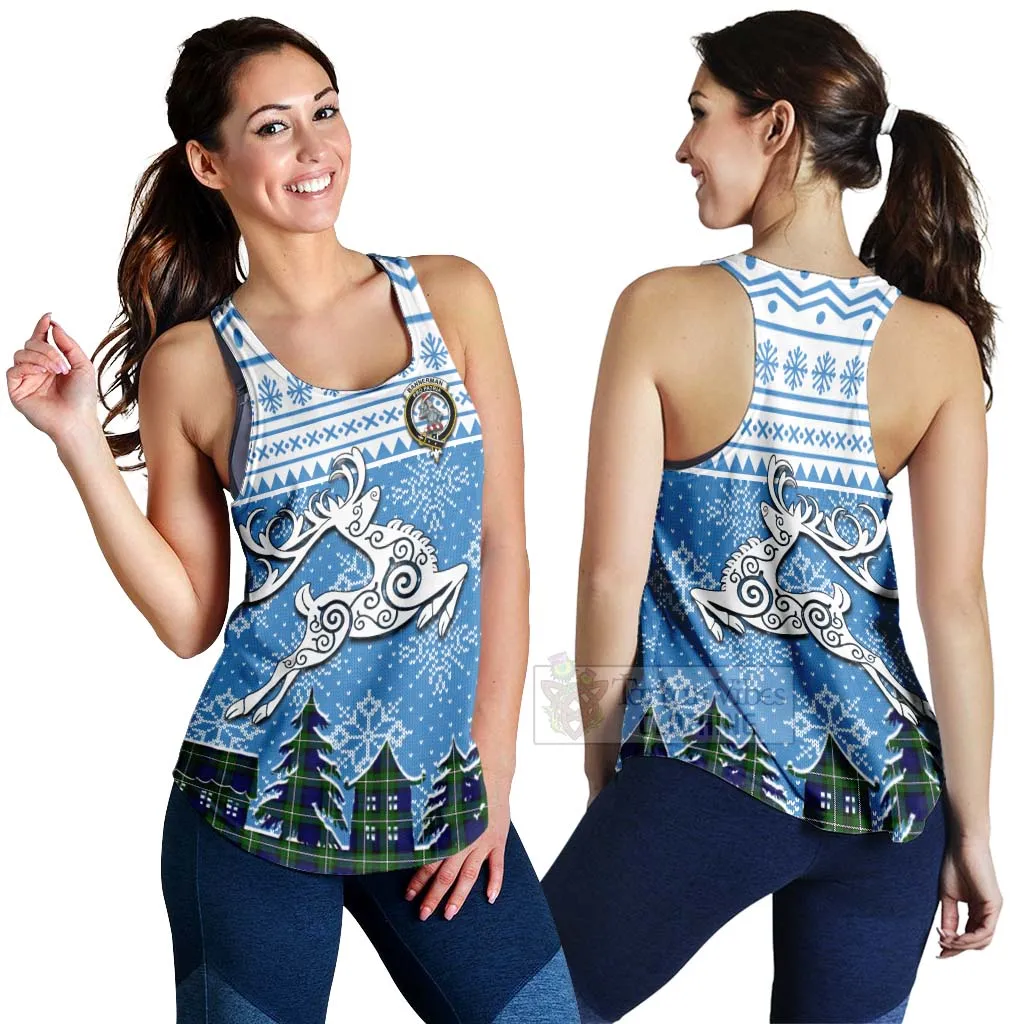 Bannerman Clan Christmas Women's Racerback Tanks Celtic Reindeer Style