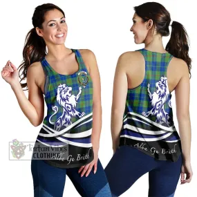 Barclay Hunting Ancient Tartan Women's Racerback Tanks with Alba Gu Brath Regal Lion Emblem