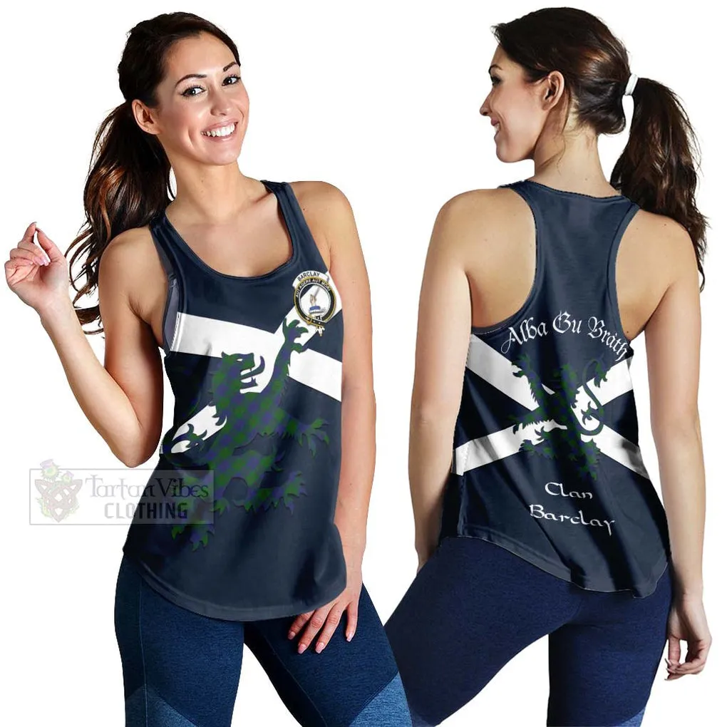 Barclay Tartan Lion Rampant Women's Racerback Tanks  Proudly Display Your Heritage with Alba Gu Brath and Clan Name