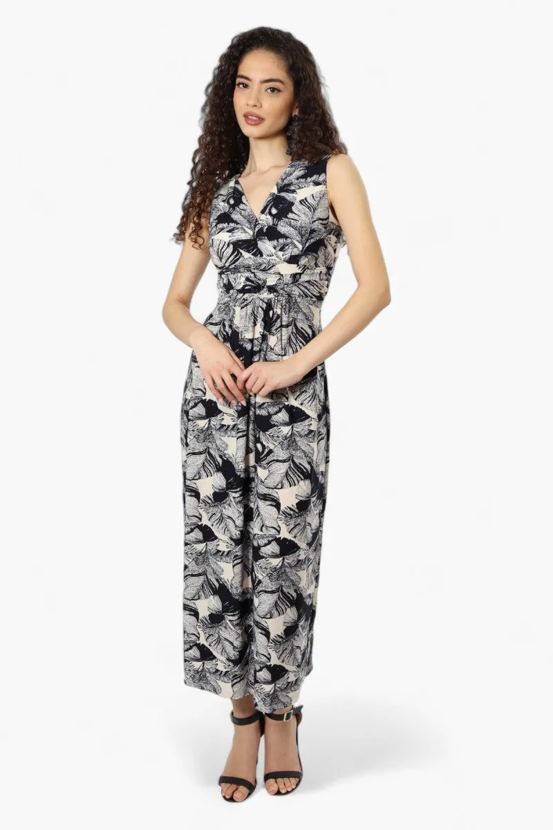 Beechers Brook Floral Sleeveless Crossover Maxi Dress - Black