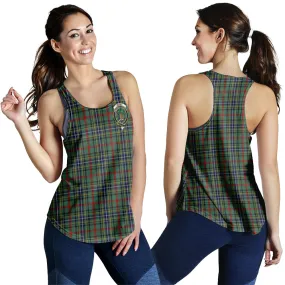 Bisset Tartan Women Racerback Tanks with Family Crest