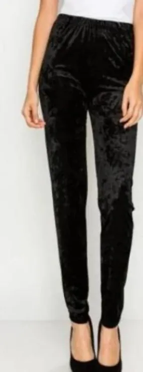 Black Velvet Leggings