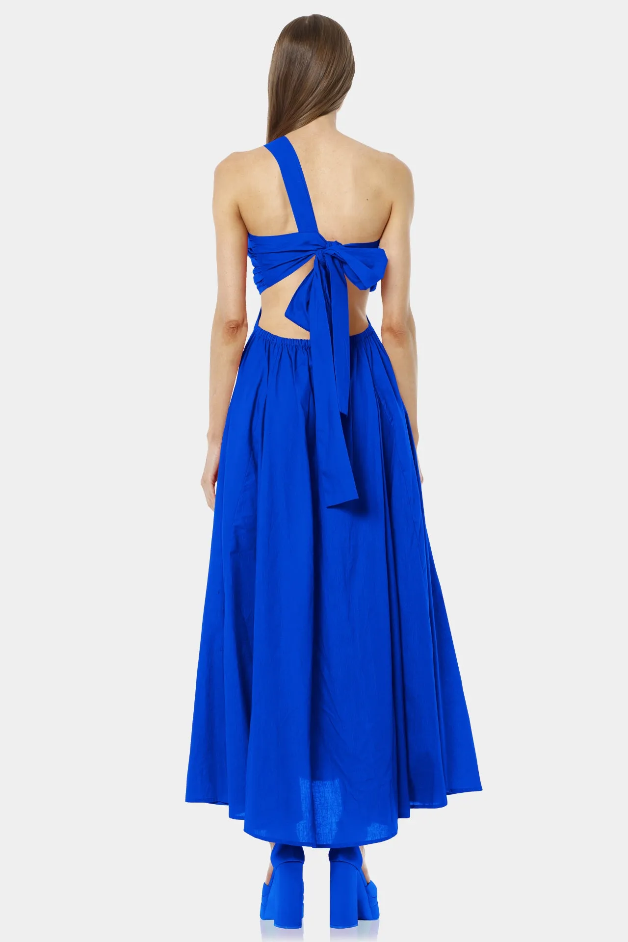 Blue One Shoulder Long Dress