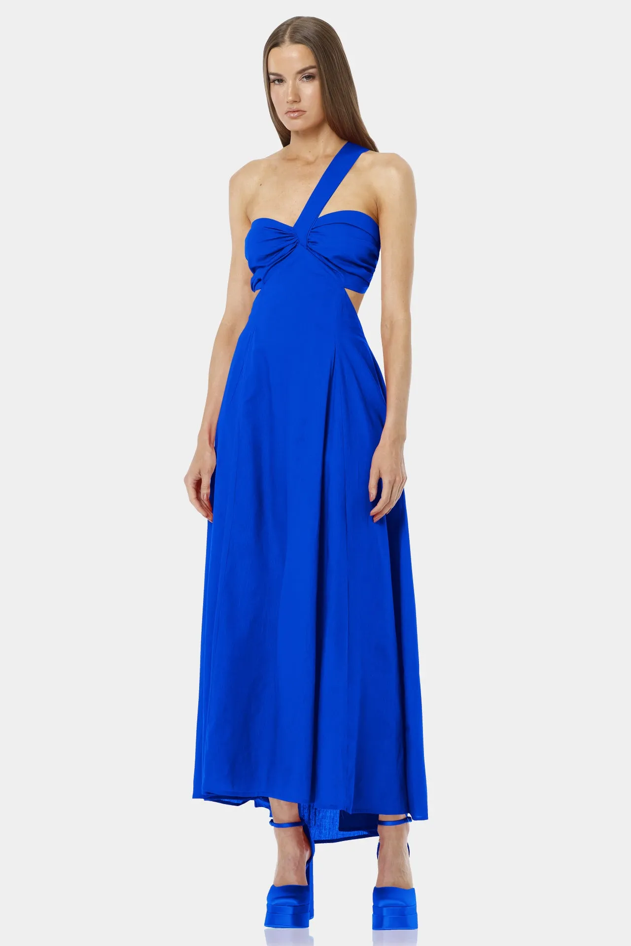 Blue One Shoulder Long Dress