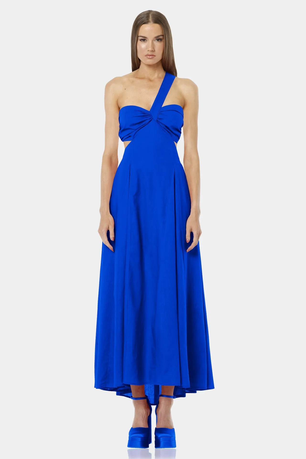 Blue One Shoulder Long Dress