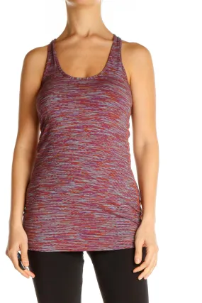 Blue Printed Activewear Tank Top