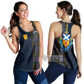 Bowie Tartan Women's Racerback Tanks Alba with Scottish Lion Royal Arm Half Style