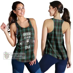 Brodie Hunting Tartan Women's Racerback Tanks with Family Crest DNA In Me Style