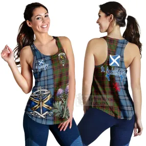 Buchan Tartan Women's Racerback Tanks Happy St. Andrew's Day Half Tartan Style