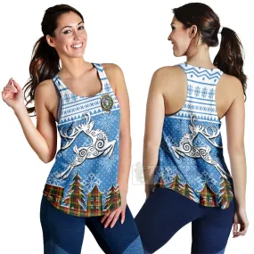 Buchanan Clan Christmas Women's Racerback Tanks Celtic Reindeer Style