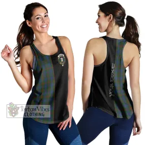 Buchanan Hunting Tartan Women's Racerback Tanks with Family Crest and Half Of Me Style