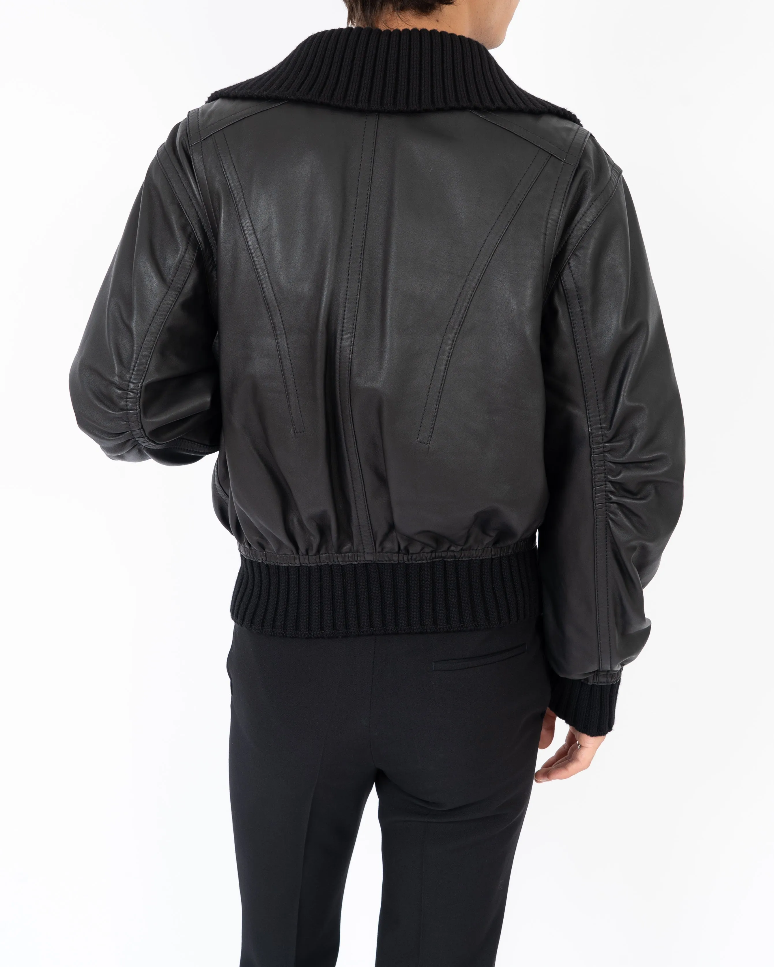 FW17 Smoke Black Leather Bomber Sample