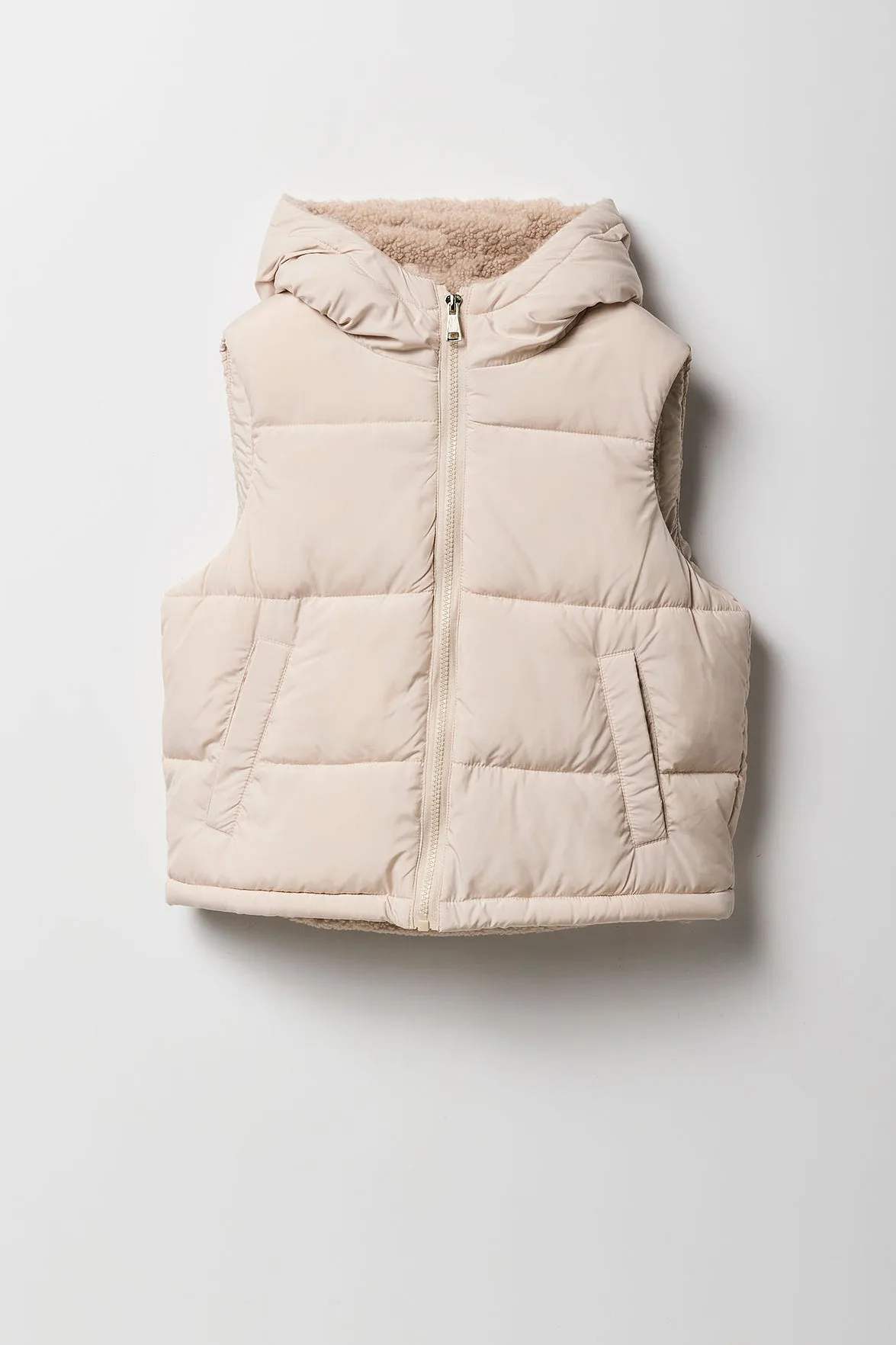 Girls Sherpa Lined Puffer Vest