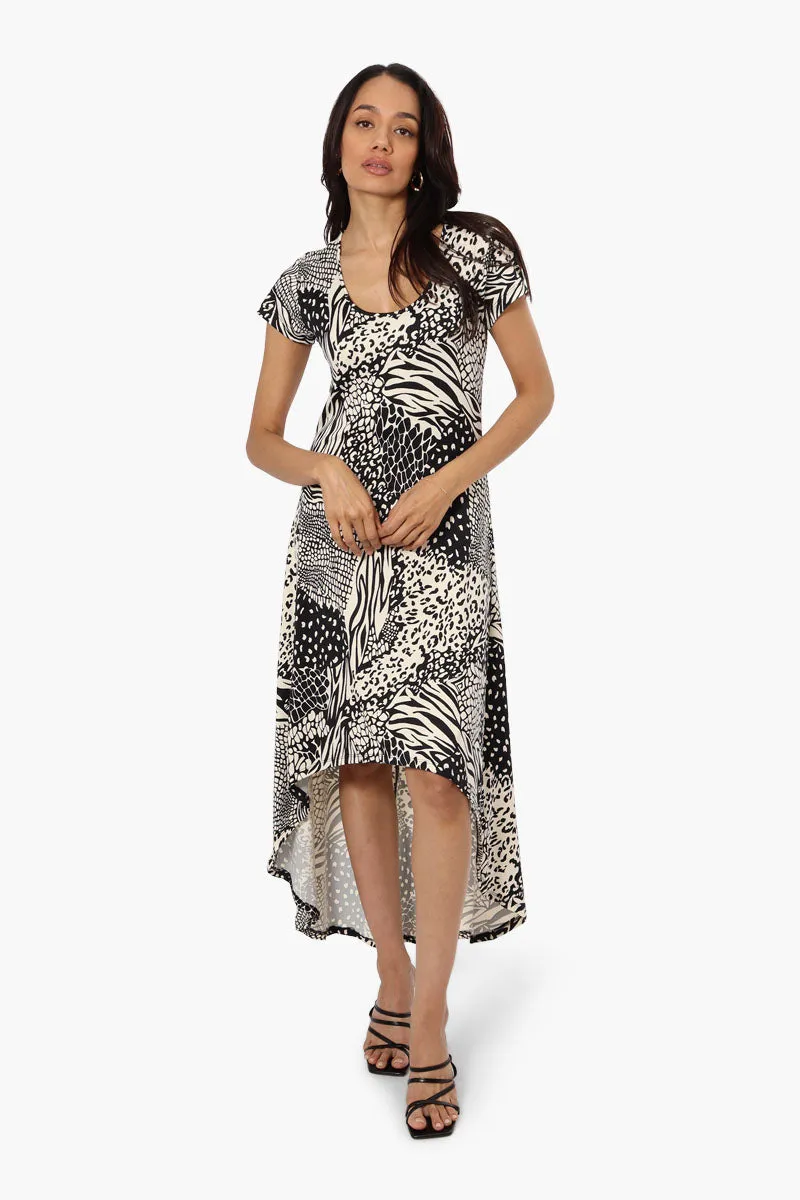 International INC Company Patterned High Low Maxi Dress - Beige