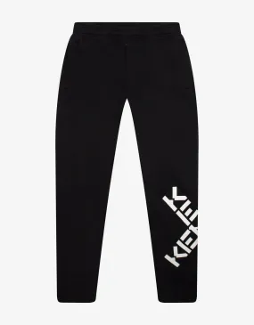 Kenzo Black Crossed Logo Sweat Pants