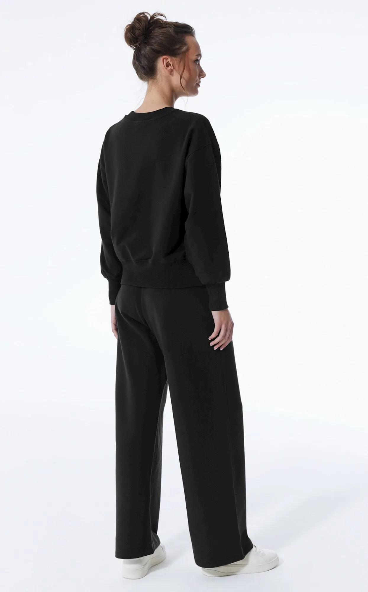 Lea - Elastic Waist Pants - Black