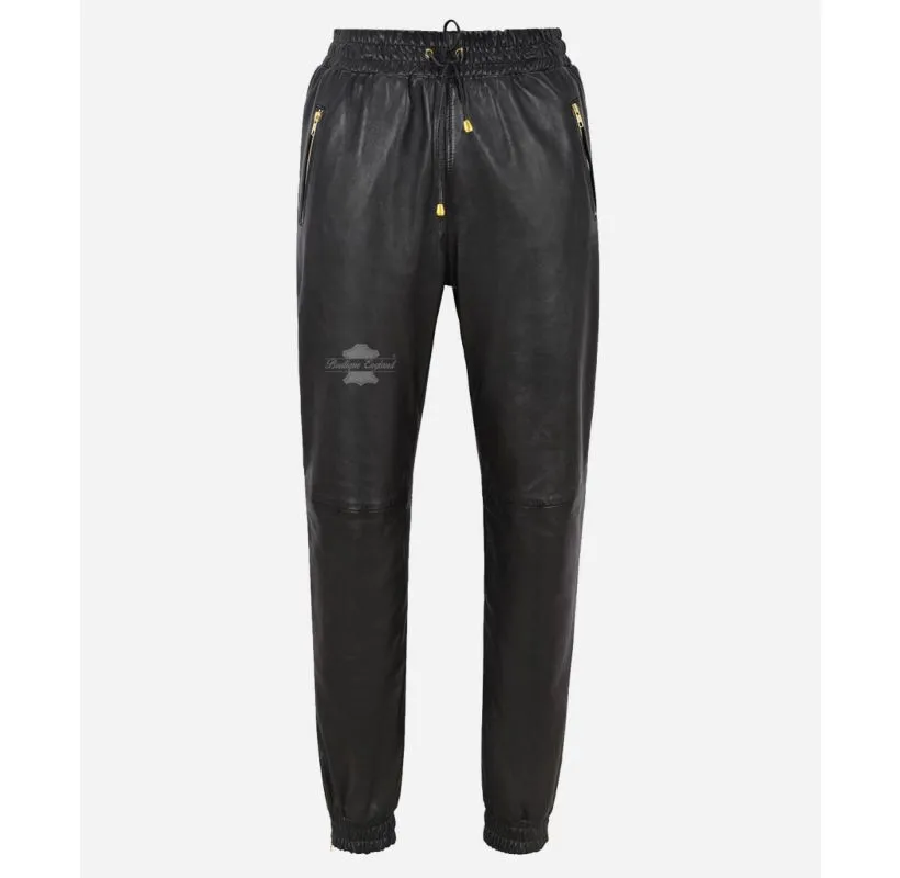 Leather Jogging Bottom Men's Leather Trousers Track Pants