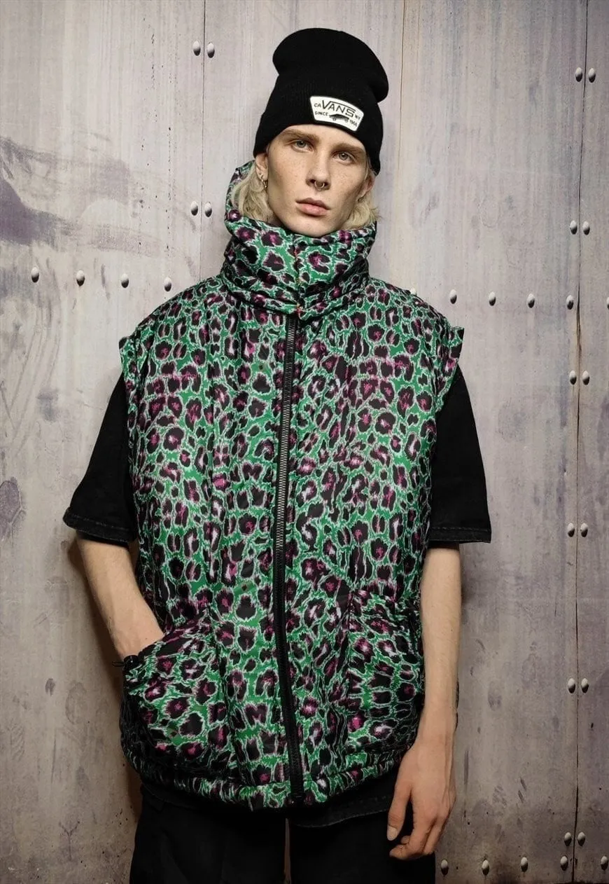 Leopard bomber reversible tiger jacket graffiti puffer