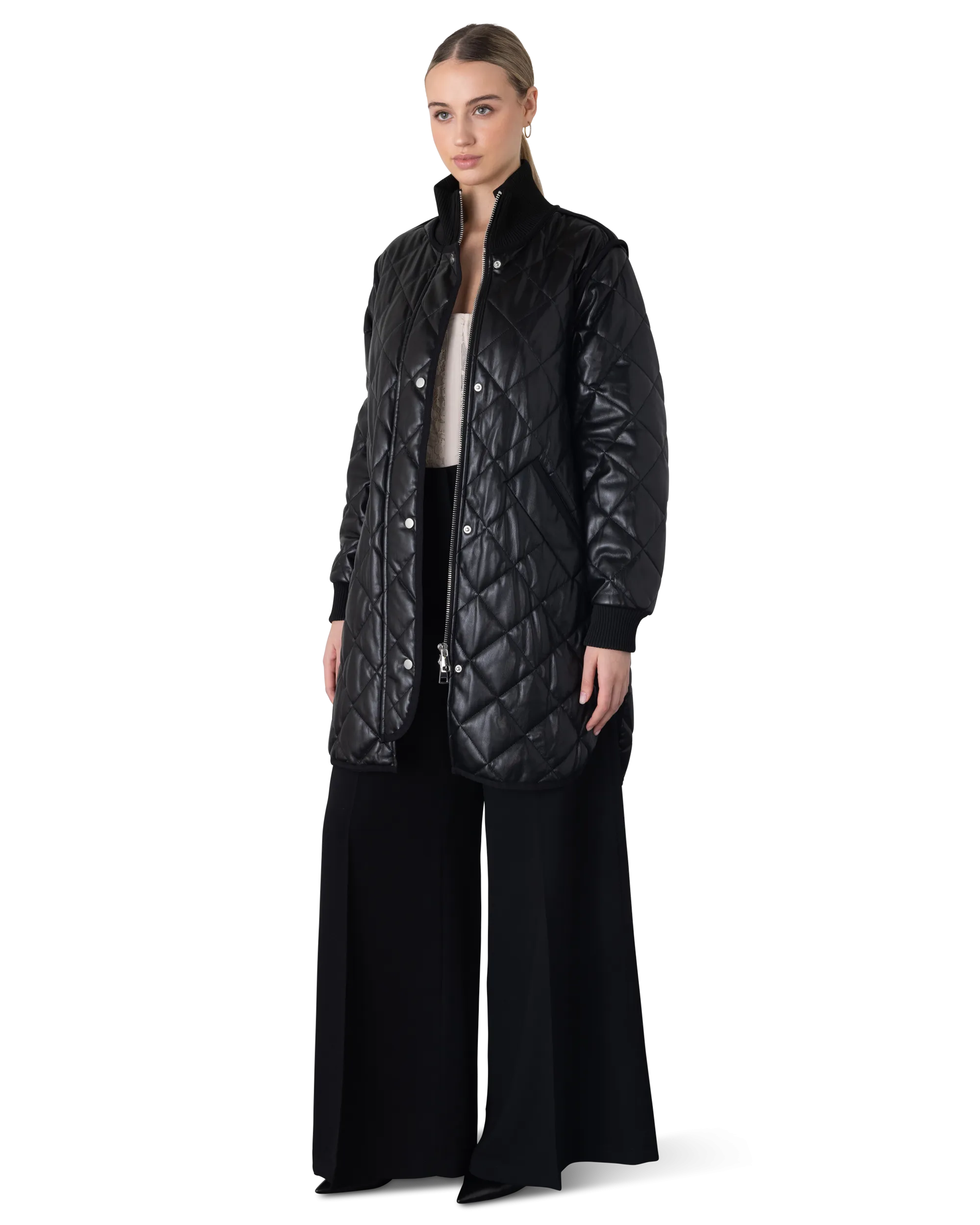 Liberty Vegan Leather Quilted Coat