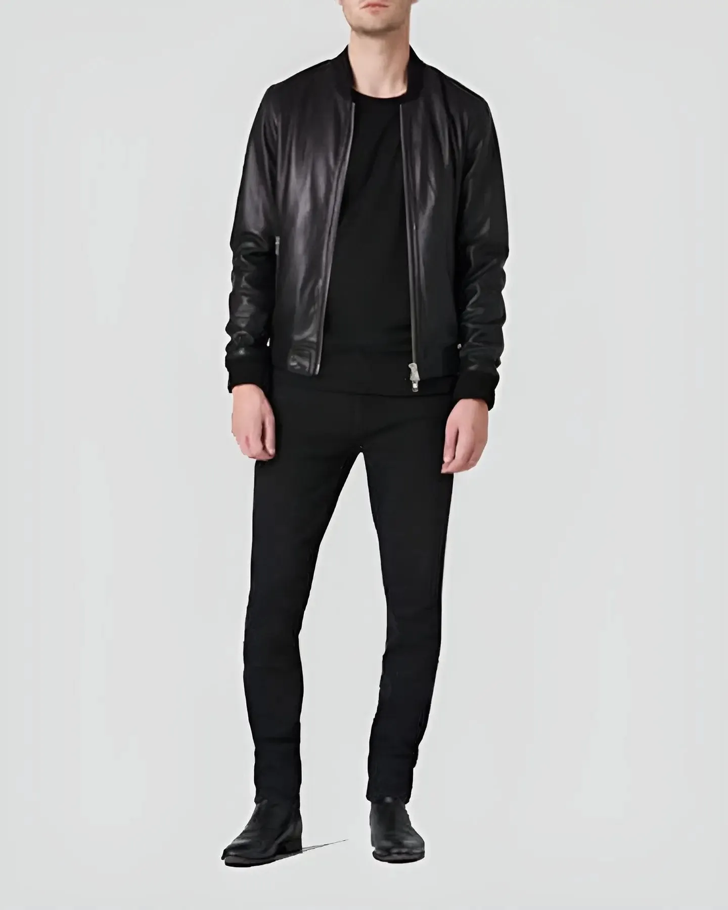 Luke Black Bomber Leather Jacket