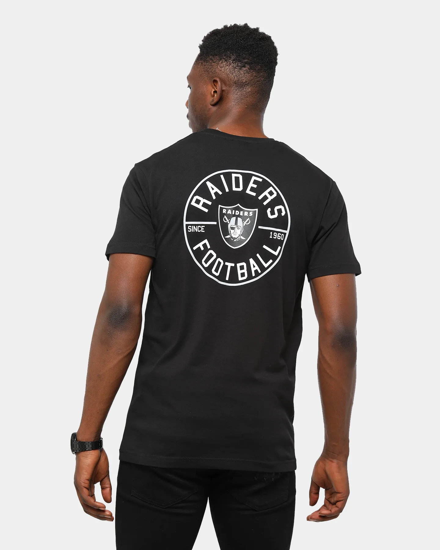 Majestic Athletic Men's Raiders The Syngar Short Sleeve T-Shirt Black