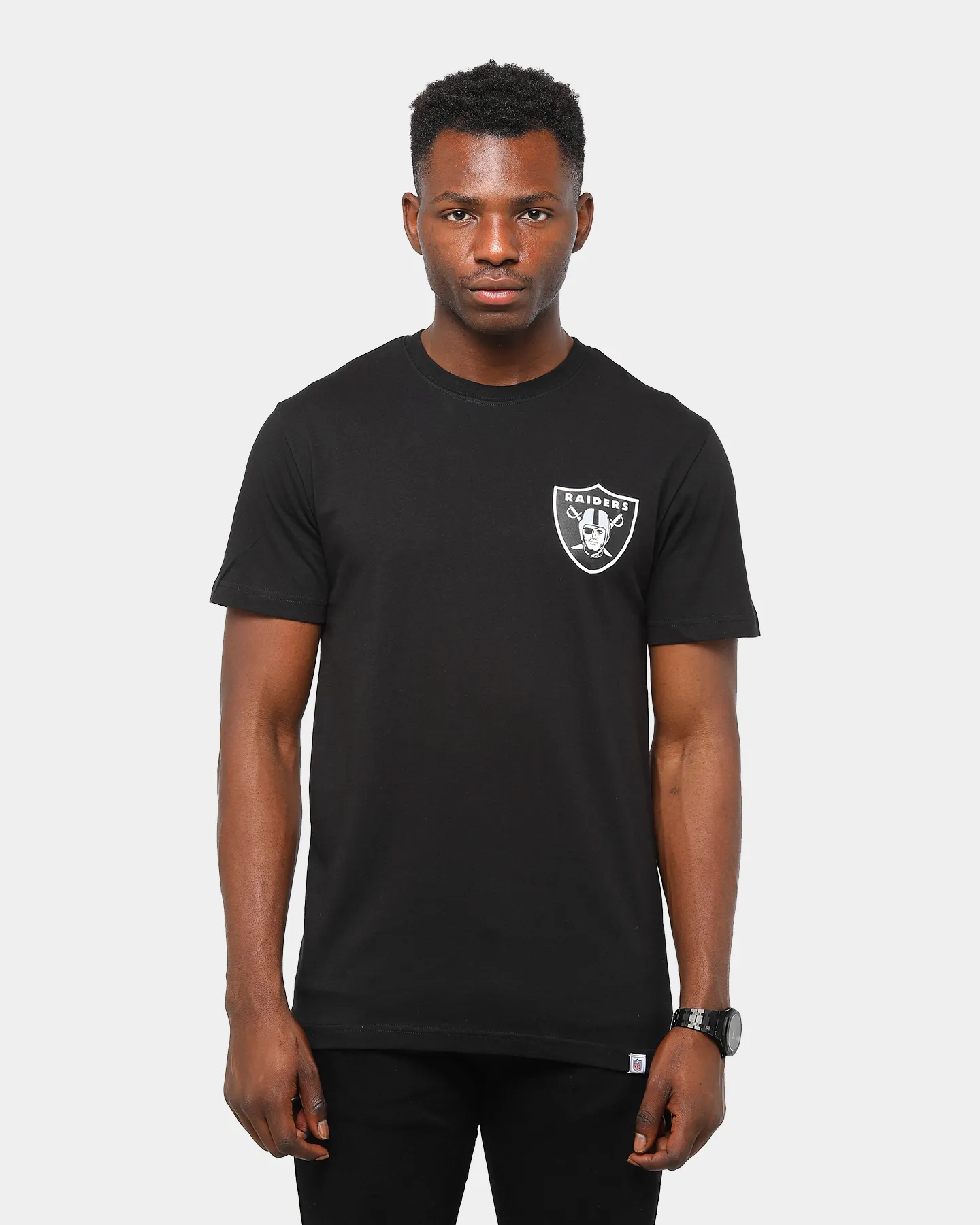 Majestic Athletic Men's Raiders The Syngar Short Sleeve T-Shirt Black