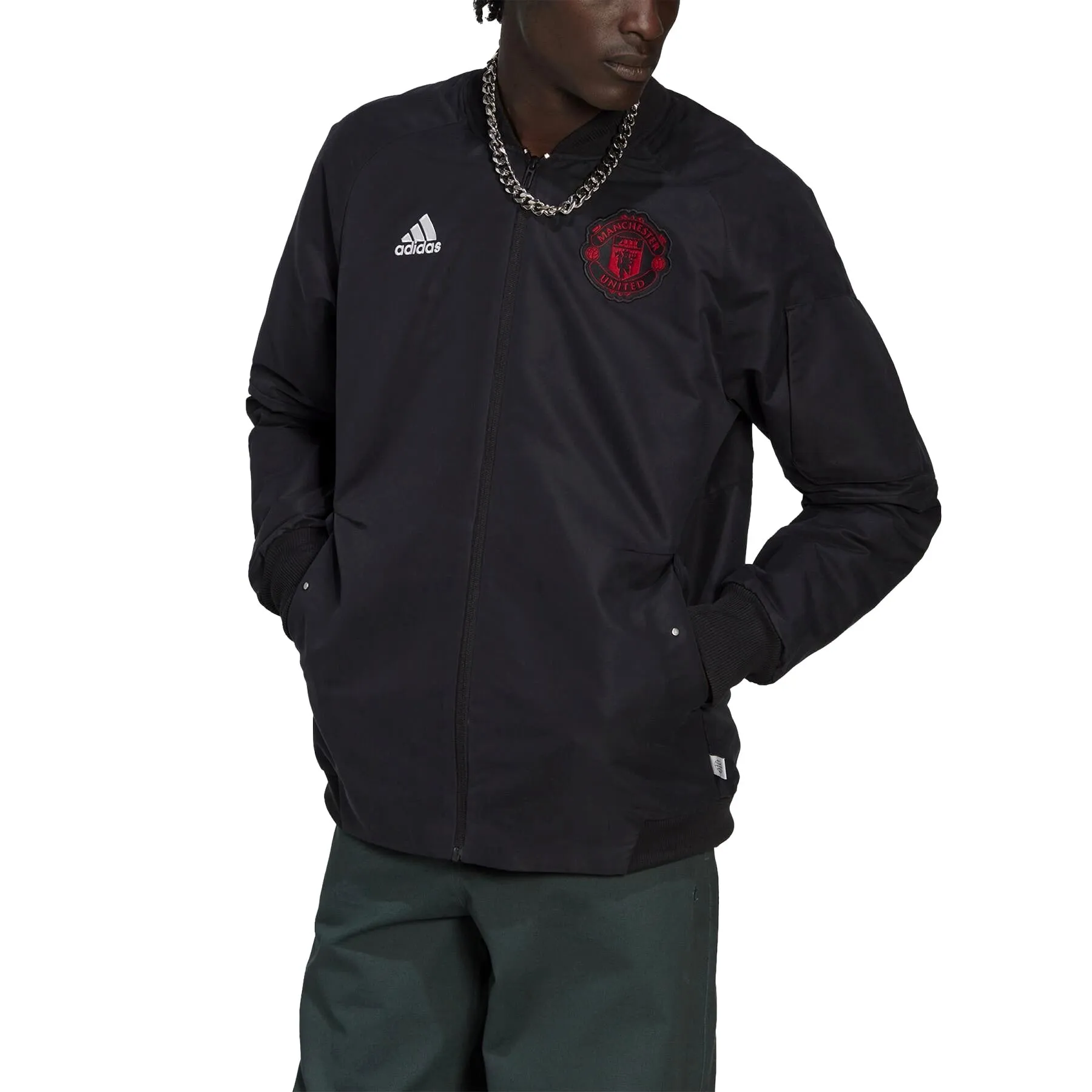 Manchester United black light padded bomber jacket 2023 - Adidas