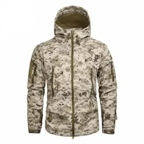 Men's Military Camouflage Fleece Tactical Jacket Men Waterproof  Softshell Windbreaker Winter Army Hooded Coat Hunt Clothes