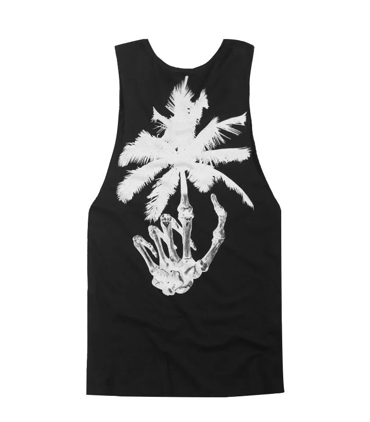 Men's Summer Black Tank Top With Print