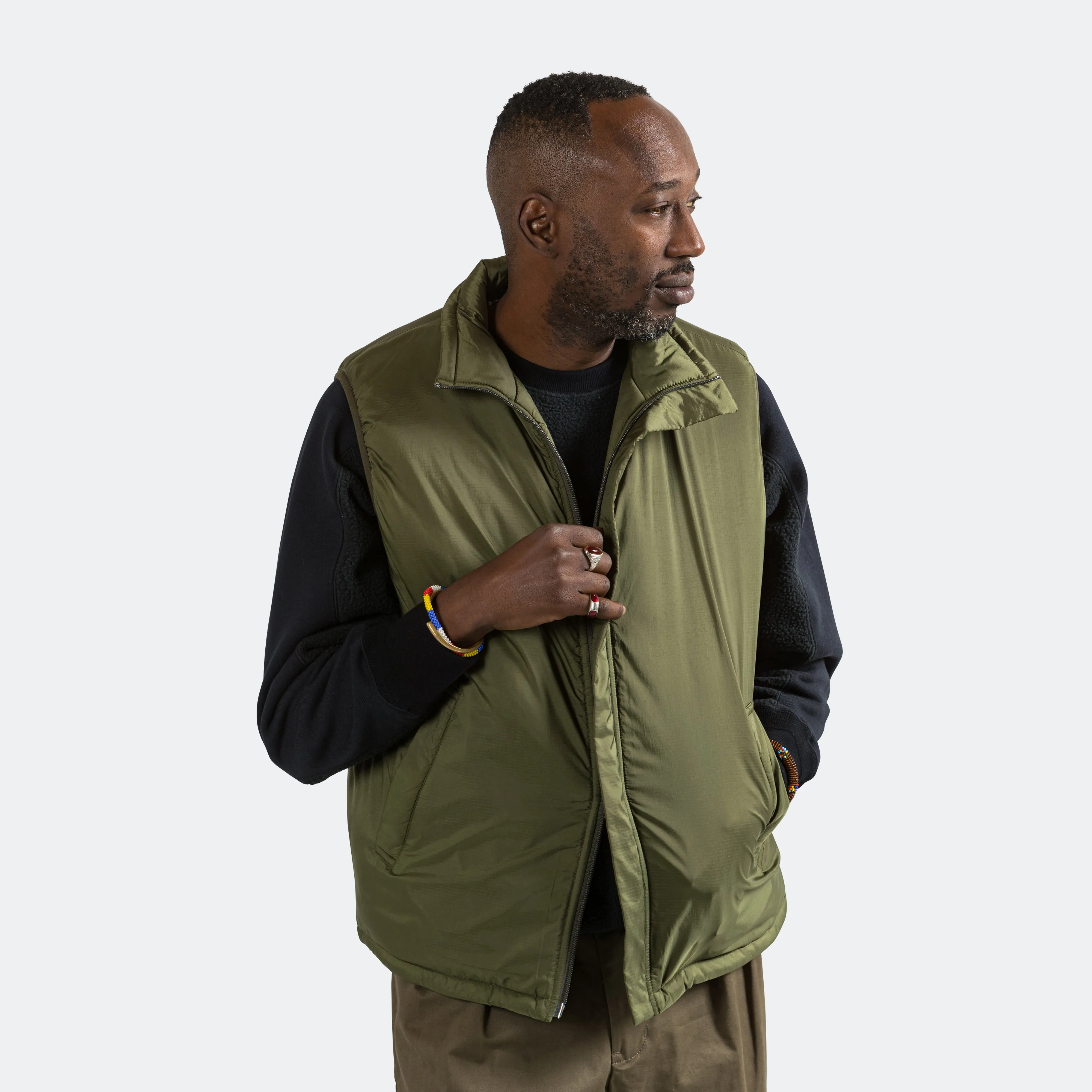 MIL Puff Vest Nylon Rip Stop - Olive