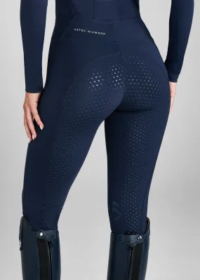 Navy/White Core Leggings Full Seat