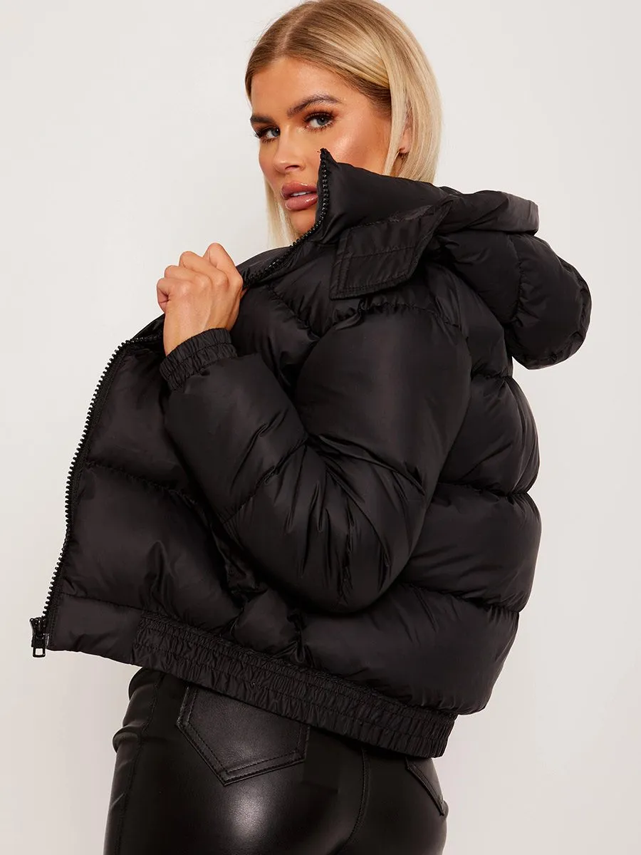 Niya Hooded Padded Puffer Jacket In Black