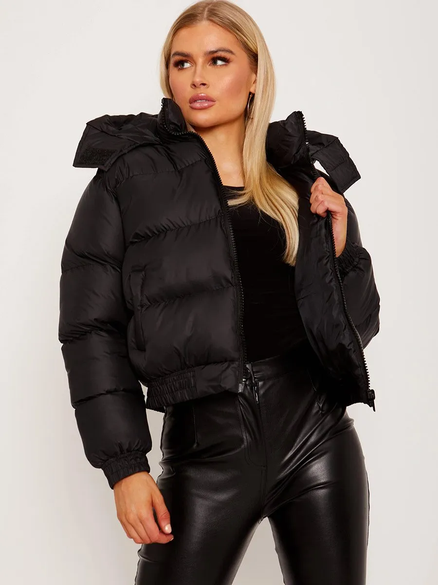 Niya Hooded Padded Puffer Jacket In Black