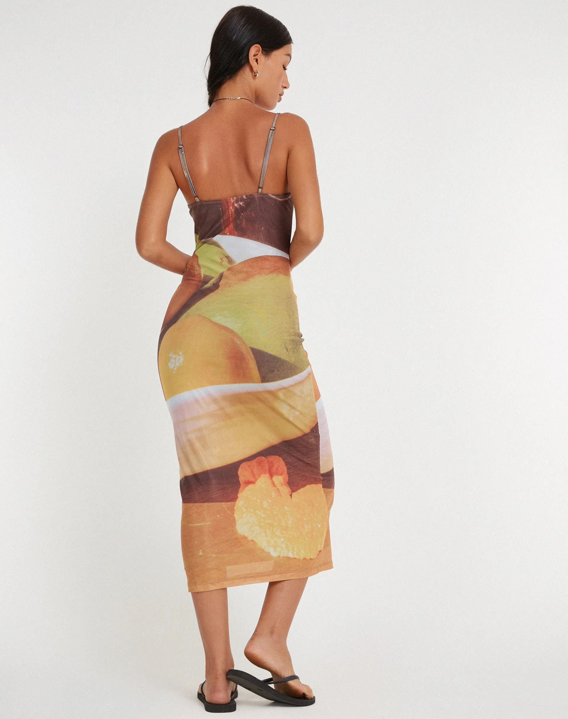 Nori Midi Dress in Fruit Photoprint