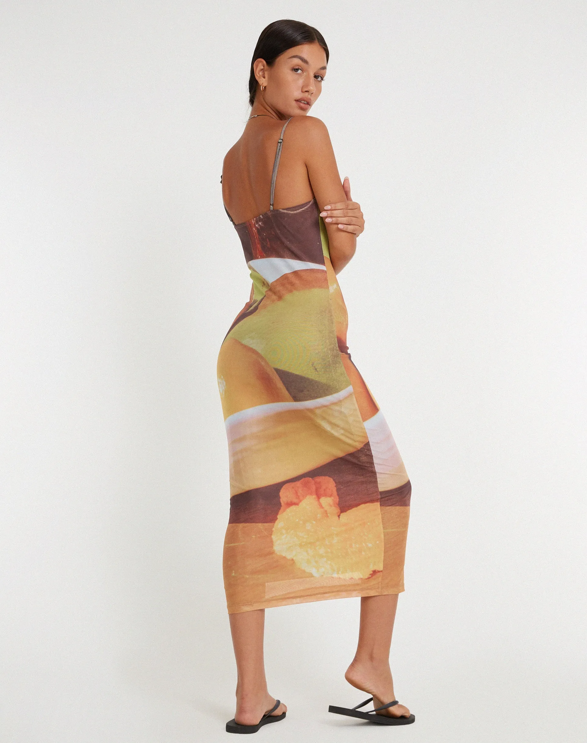 Nori Midi Dress in Fruit Photoprint