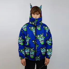 Panther bomber reversible jacket detachable cartoon puffer