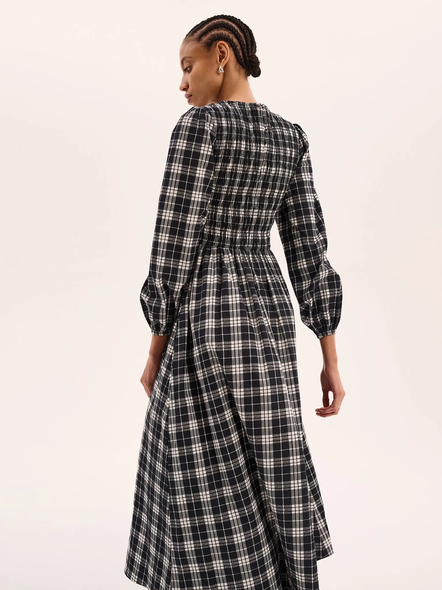 Saint Dress in Mono Check