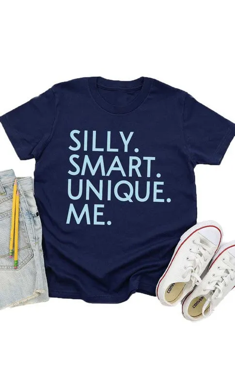 Silly Smart Unique Me Kids Graphic Tee