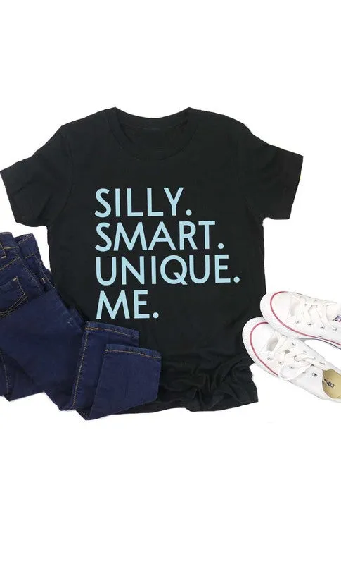 Silly Smart Unique Me Kids Graphic Tee