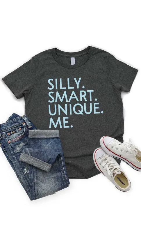 Silly Smart Unique Me Kids Graphic Tee